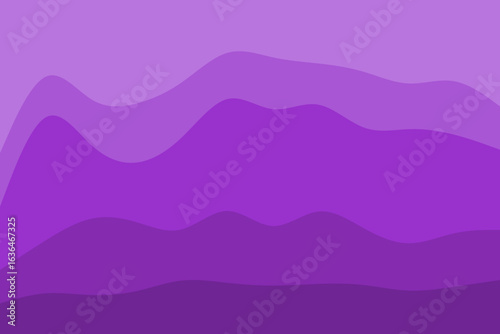 Abstract landscape of layered purple mountains creates a calming and serene atmosphere, ideal for meditation or relaxation backgrounds.
