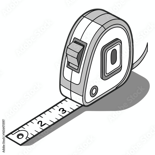 Cartoon illustration of a tape measure extending showing 2 and 3 inches