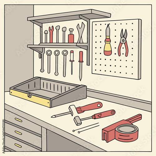 A Cleanly Organized Workshop with Tools Hung and Ready to Use