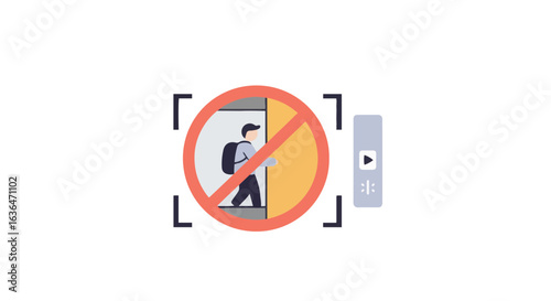 Safety warning sign design for avoiding elevator usage accidents