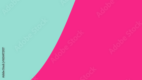 A vibrant abstract background featuring a dynamic curved line separating bold hot pink and serene mint green colors, creating a modern graphic design.