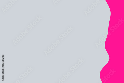 A vibrant hot pink wavy abstract shape gracefully complements a clean light grey background, creating a modern and minimalist graphic design element.