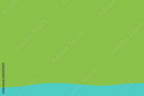A vibrant abstract background featuring a bright green upper section above a wavy, tranquil blue lower portion, creating a serene and minimalist design.