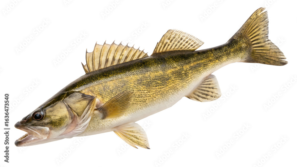 Fototapeta premium PNG Walleye Fish Isolated on White Background