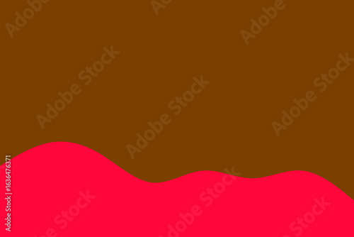 An abstract graphic background showcases a rich brown upper area contrasting with a vibrant, undulating magenta-red wave, creating a modern, fluid design.