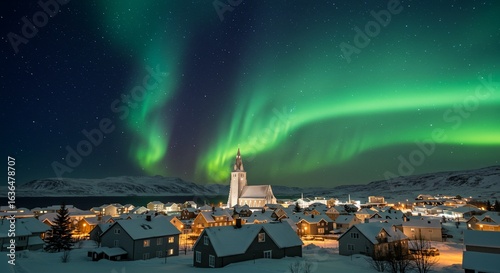 Arctic Cathedral: Aurora Borealis Night