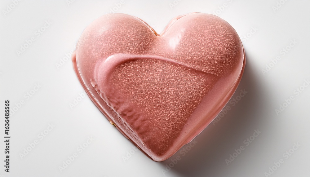 Fototapeta premium heart shaped ice cream on a white background