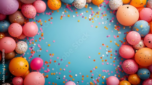 Colorful Birthday Party Balloon Frame