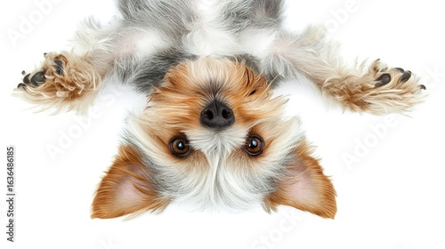 Cute dog Upside - Down View