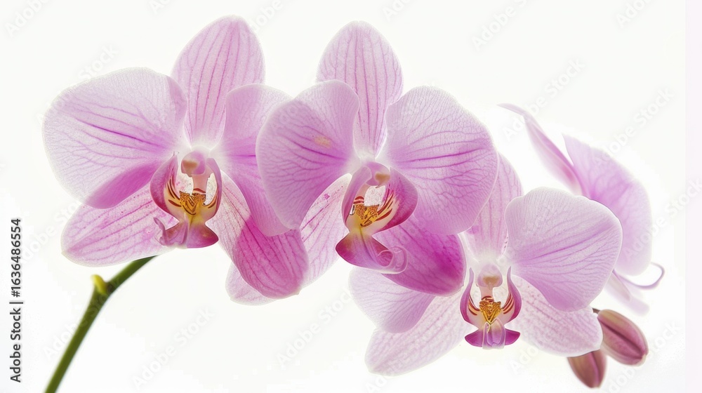 Obraz premium Elegant White Background Flower Still Life Art Photography: Capturing the Timeless Beauty of Blooms, From Delicate Petals to Vibrant Hues – A Fusion of Minimalism and Artistry for Galleries, Home Deco