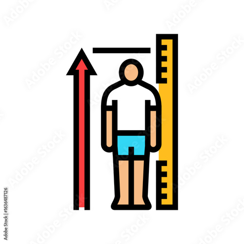 growth spurts adolescence puberty color icon vector illustration