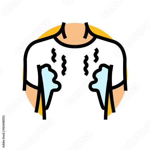 sweating odor adolescence puberty color icon vector illustration