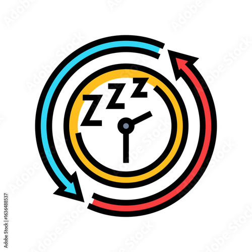 sleep changes adolescence puberty color icon vector illustration