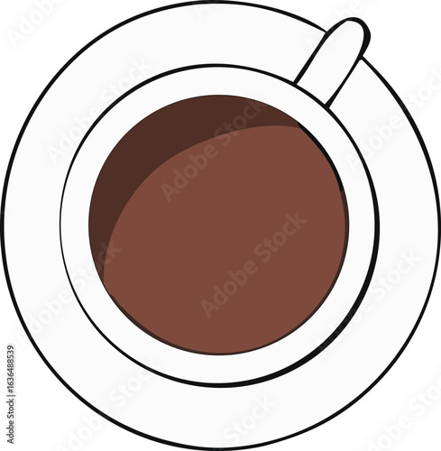 TOP VIEW Food Flat Style Coffee Cup Icon