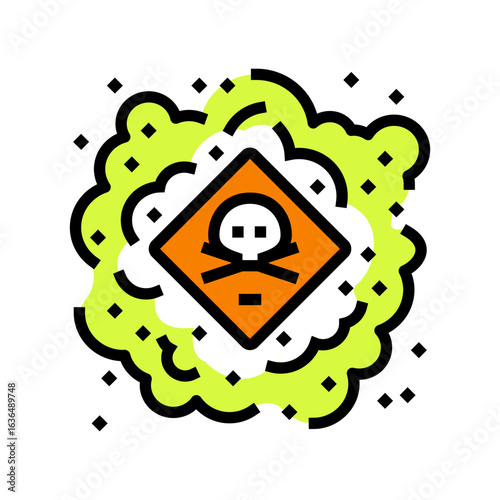 toxic gas air pollution color icon vector illustration