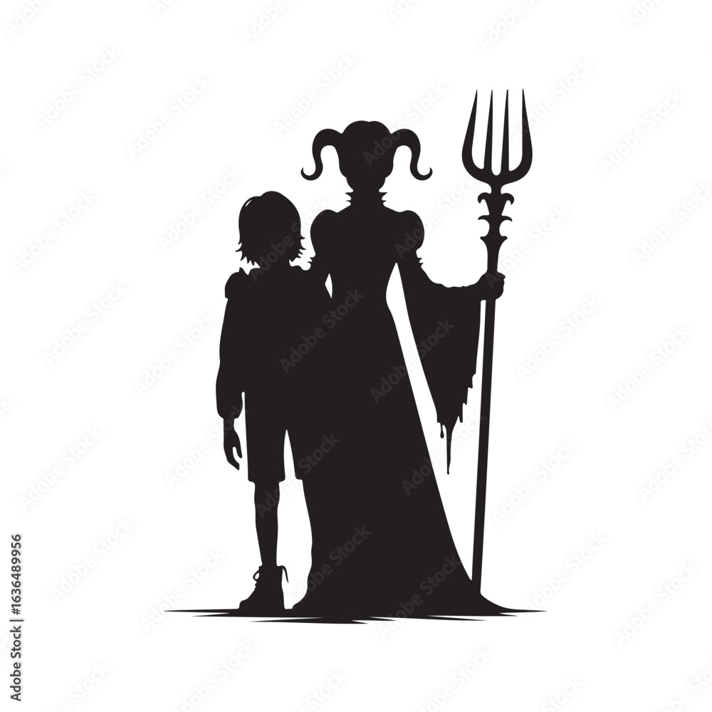 Fototapeta premium treat kids vector silhouette clip art logo design illustration