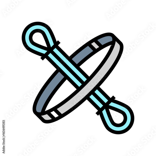 stretching band functional fitness color icon vector illustration