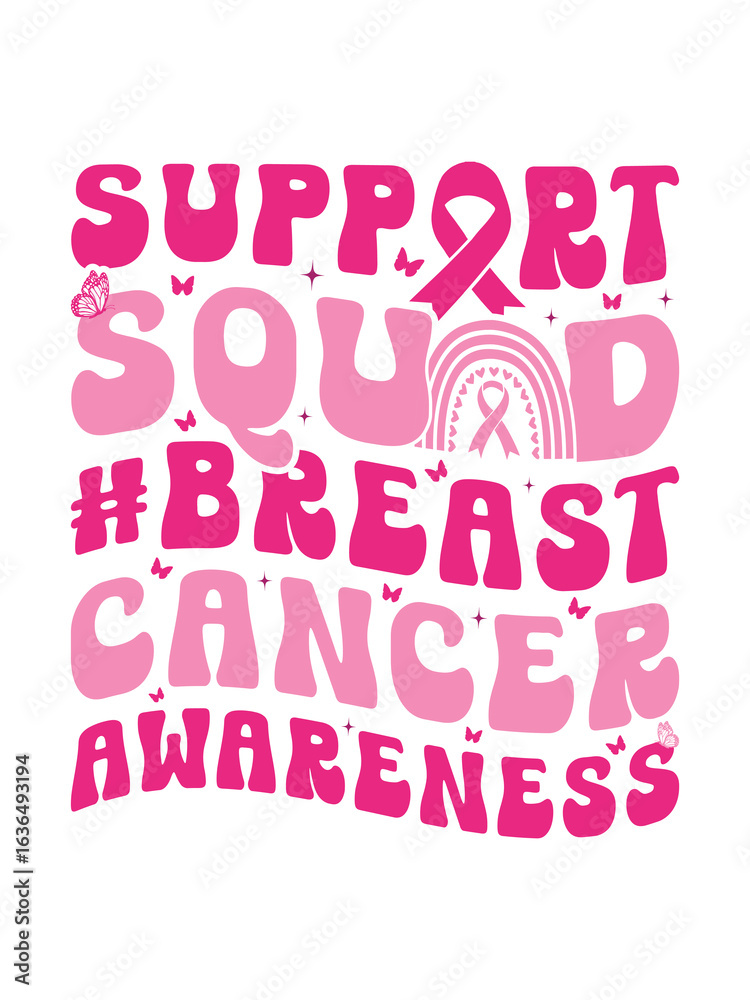 Fototapeta premium Breast Cancer Awareness T-shirt Design