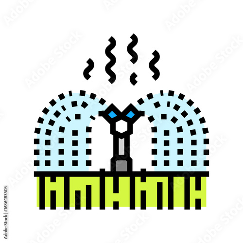 farmers using water contaminated metals irrigation color icon vector illustration