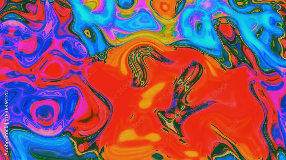 Smooth flowing liquid with dynamic wave texture and colorful fluid background, horizontal all the video Smooth flowing liquid with dynamic wave texture and colorful fluid background, horizontal all the video