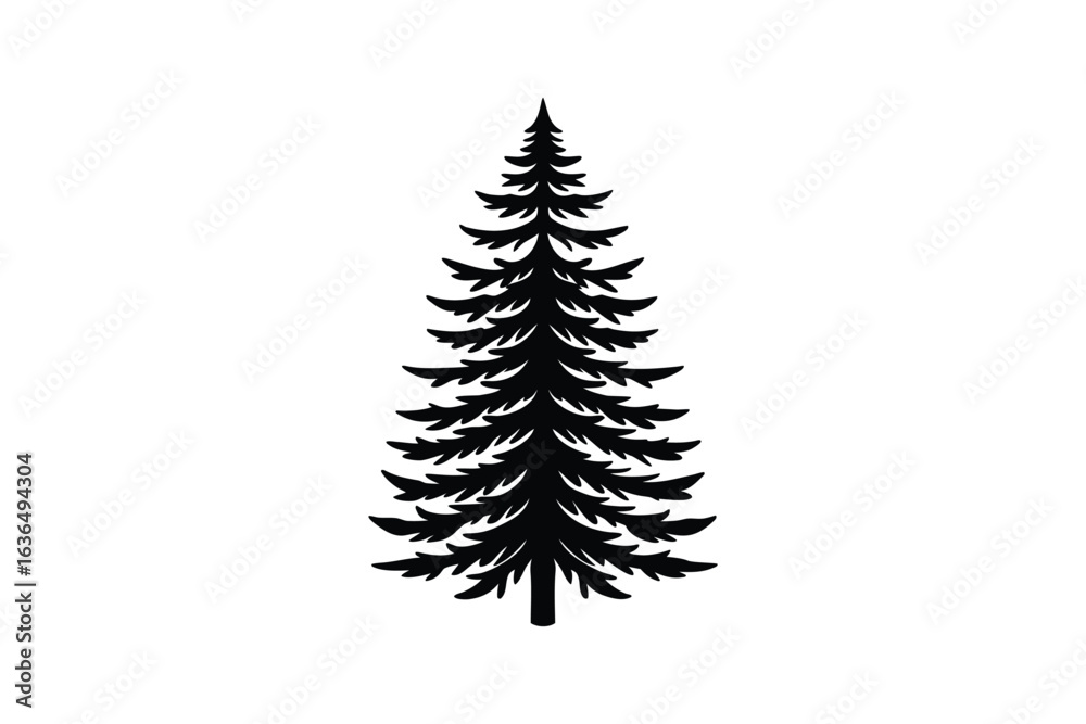 Obraz premium Simple Silhouette of a Fir Tree