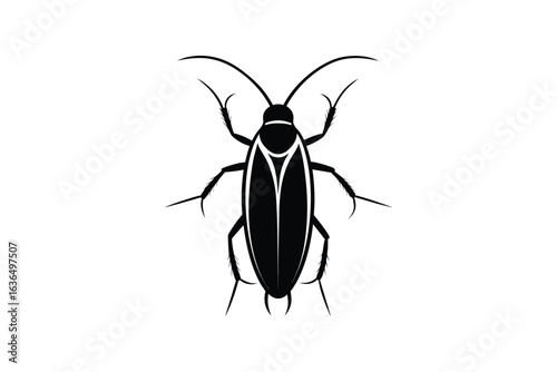 Silhouette of a Cockroach Pest Control Illustration silhouette