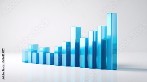 Growing blue bar graph showing financial success on a clean white background Free Download Growing blue bar graph showing financial success on a clean white background - GFXLoad