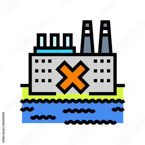 factory wover river color icon vector illustration