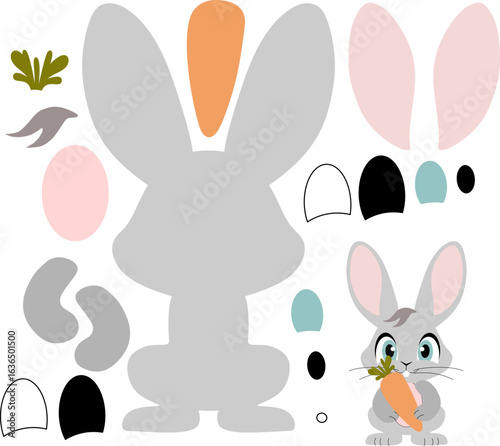 Bunny, rabbit, animal cut file, laser cut, cricut, silhouette, paper craft, felt craft, fabric craft, svg file, cutting file