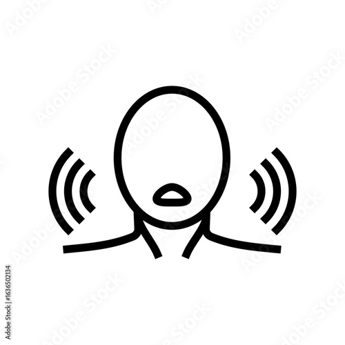 voice change adolescence puberty line icon vector illustration