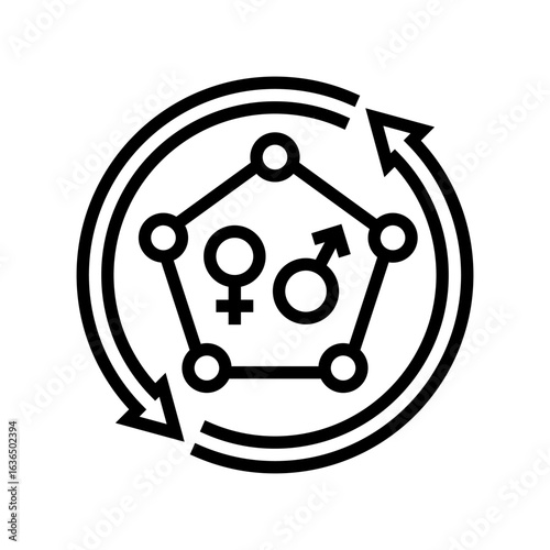 hormonal changes adolescence puberty line icon vector illustration