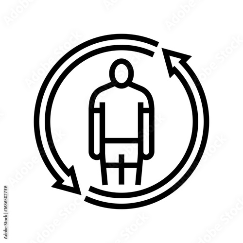 physical transformation adolescence puberty line icon vector illustration