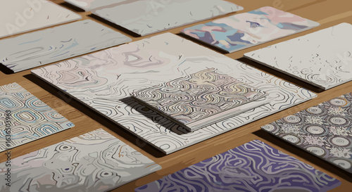 Exquisite Decorative Paper Samples Featuring Intricate Patterns and Textures