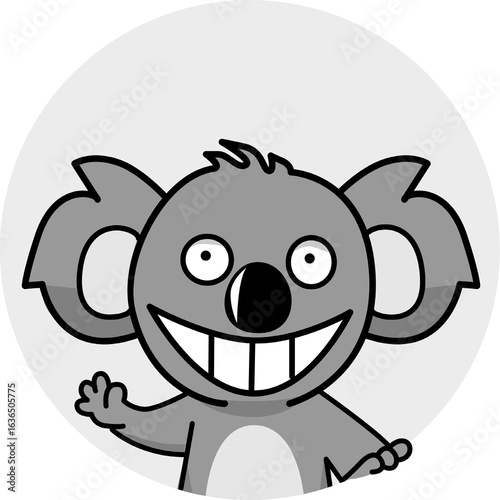 Illustration of a koala waving