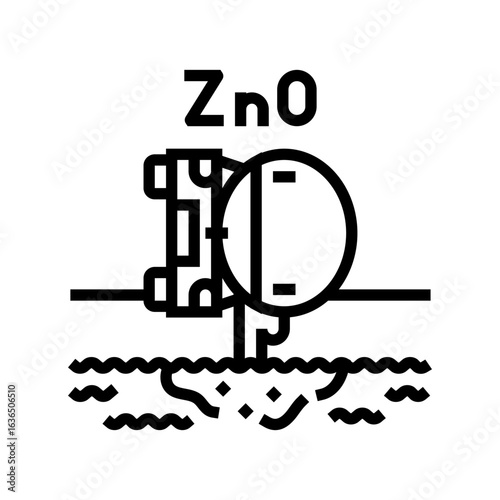 overturned truck leaking zinc oxide local stream line icon vector illustration