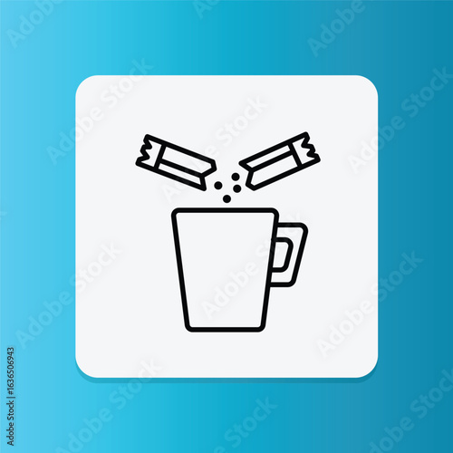 Instant coffee sachet icon.