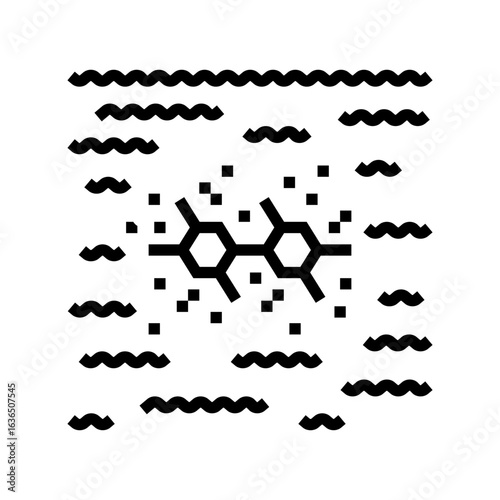river sediments pcb particles line icon vector illustration