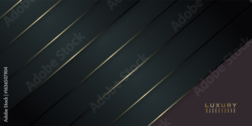 Abstract Dimension layers background gold line decoration.vector illustration in poster