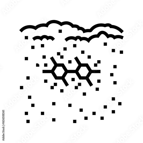 soil contamination pcb line icon vector illustration