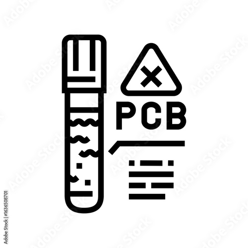 water testing for pcb contamination line icon vector illustration