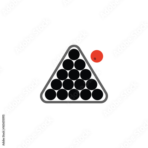 Billiards Icon Game Symbol Flat Vector.