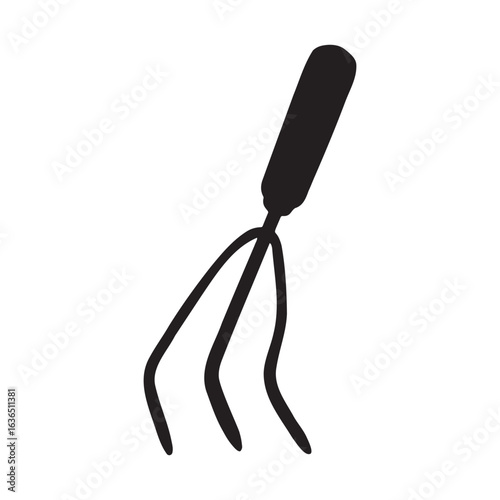 Hand Cultivator Rake Silhouette