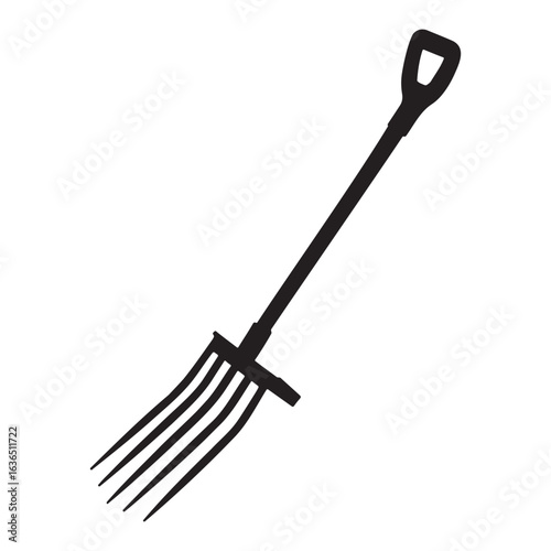 Muck Fork Pitchfork Garden Tool Silhouette