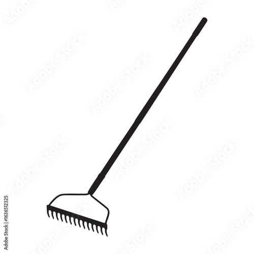 Gardening Bow Rake Tool Silhouette