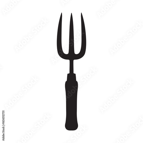 Mini Hand Fork Tool Silhouette