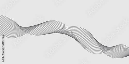 Abstract vector background with black wavy lines. EPS10