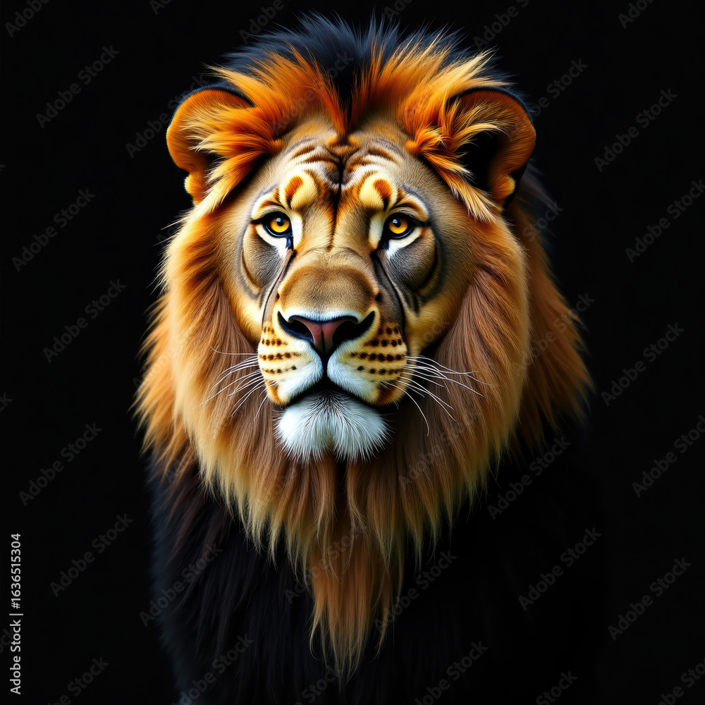 Naklejka premium Lion king isolated on black