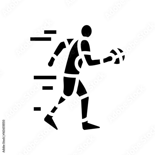 disabled athlete action inclusive fitness glyph icon vector illustration