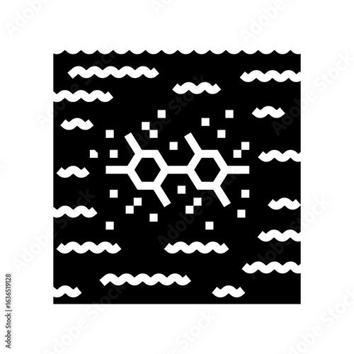 river sediments pcb particles glyph icon vector illustration