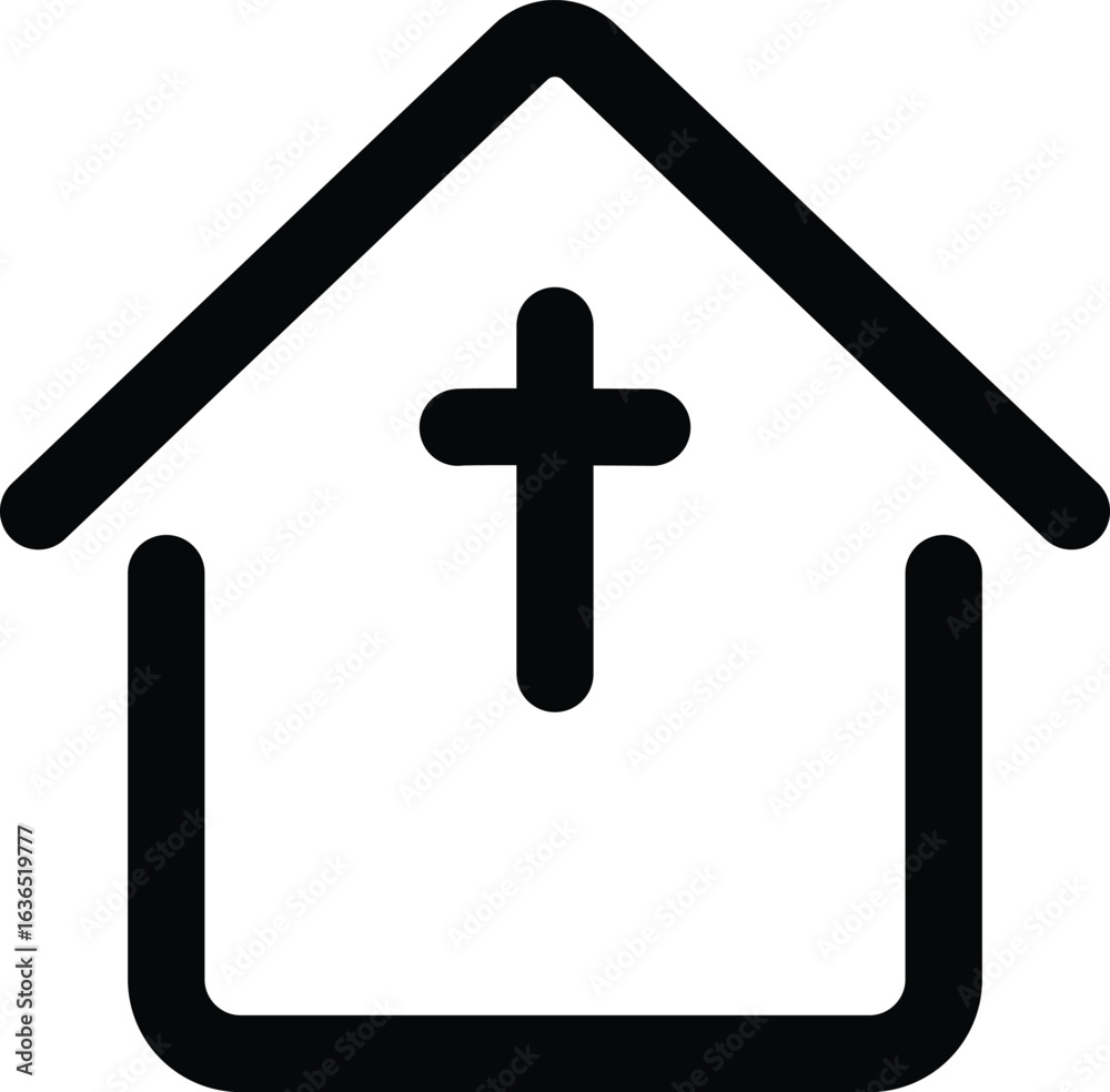 Obraz premium an icon of a church with a cross